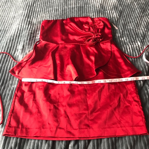 Teeze Me Red Rose Strapless Mini Dress - Picture 5 of 6